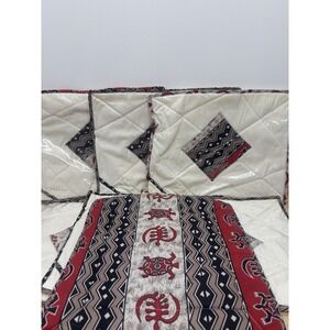 African Print Set/Six Placemats And Casserole Holder Quilted Plastic Cover‎ #50